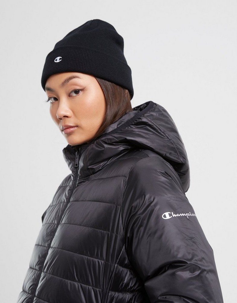 CHAMPION KURTKA ZIMOWA 3/4 HOODED POLYFILLED 115752KK001 Czarny
