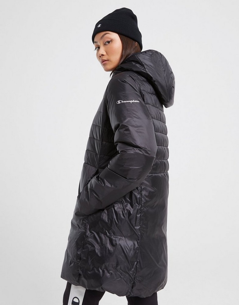 CHAMPION KURTKA ZIMOWA 3/4 HOODED POLYFILLED 115752KK001 Czarny