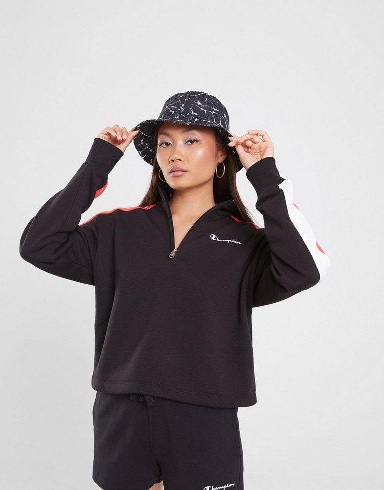 Bluza damska CHAMPION BLUZA ROZPINANA HALF ZIP SWEATSHIRT 116224KK001 Czarny