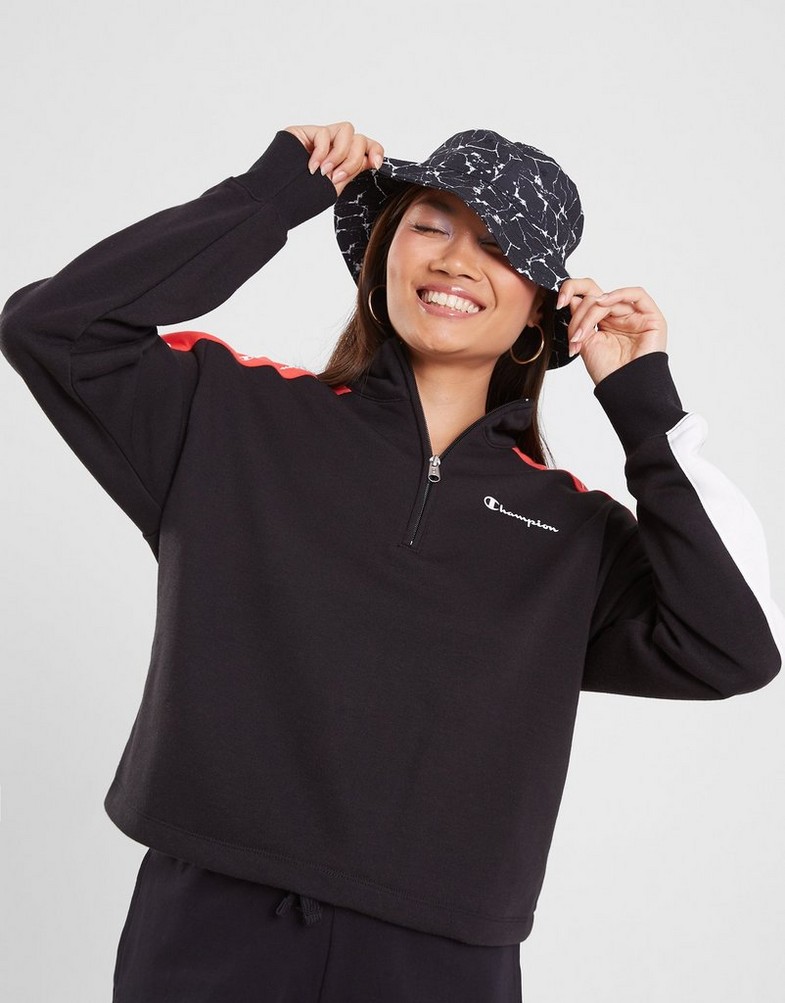 Bluza damska CHAMPION BLUZA ROZPINANA HALF ZIP SWEATSHIRT 116224KK001 Czarny