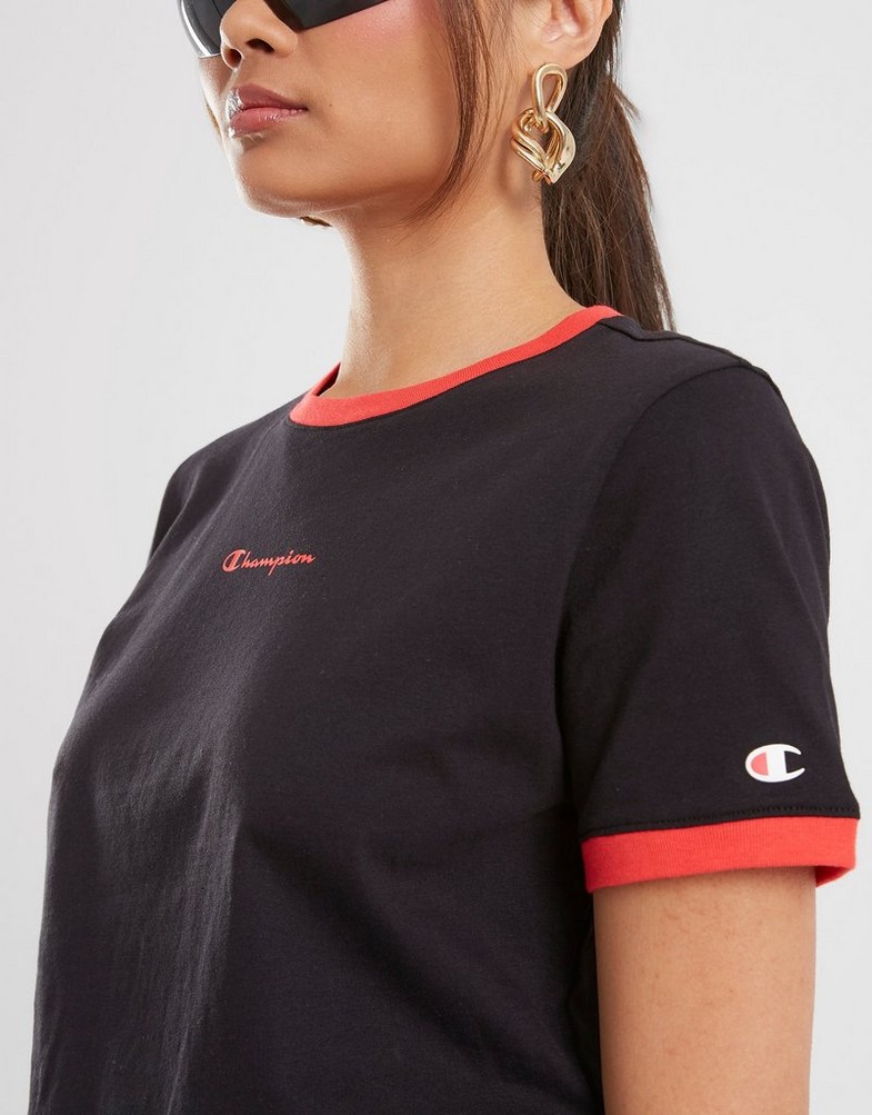 Dámske tričko CHAMPION TRIČKO CREWNECK TRIČKO 116228KK001 Čierna
