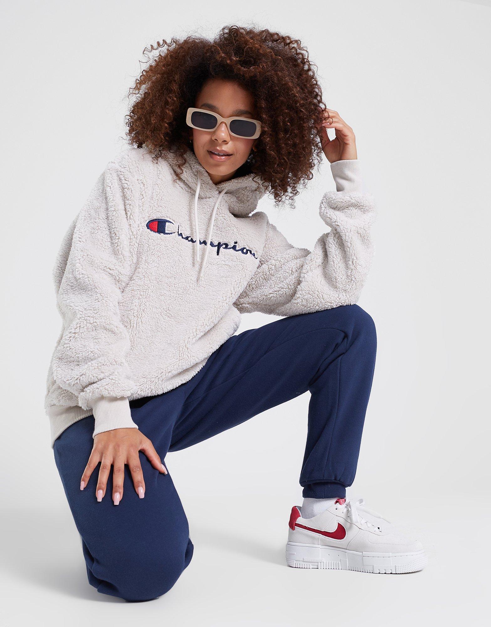 CHAMPION POLAR HOODED SWEATSHIRT 116598ES057 | kolor Beżowy ▷ Damskie  Ubrania w JD Sports