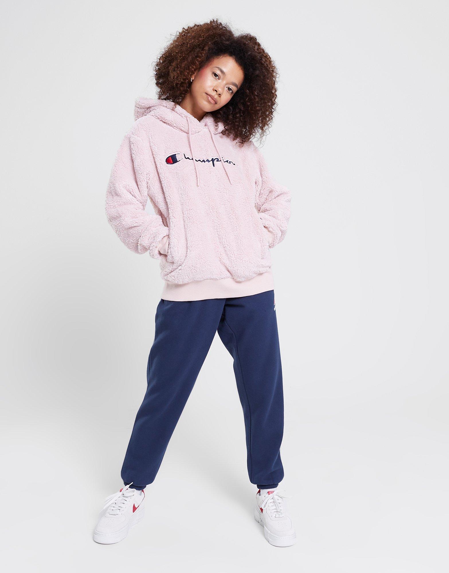 Bluză pentru femei CHAMPION POLAR HOODED SWEATSHIRT 116598PS124 Roz