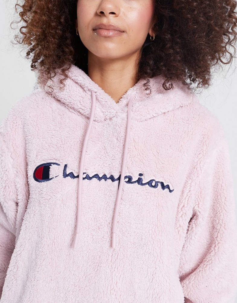 Bluză pentru femei CHAMPION POLAR HOODED SWEATSHIRT 116598PS124 Roz