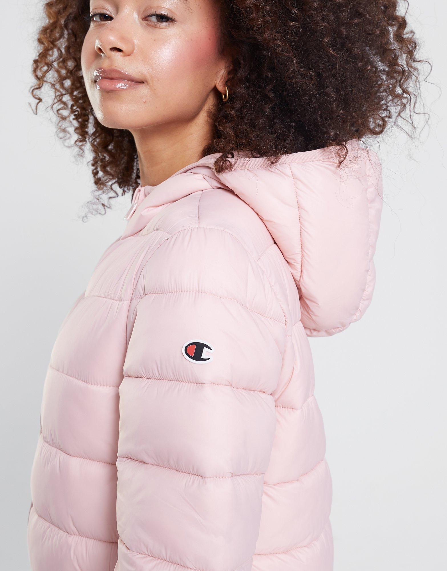 Női kabát CHAMPION KABÁT TÉLI HOODED POLYFILLED JACKET 116867PS124 Rózsaszín