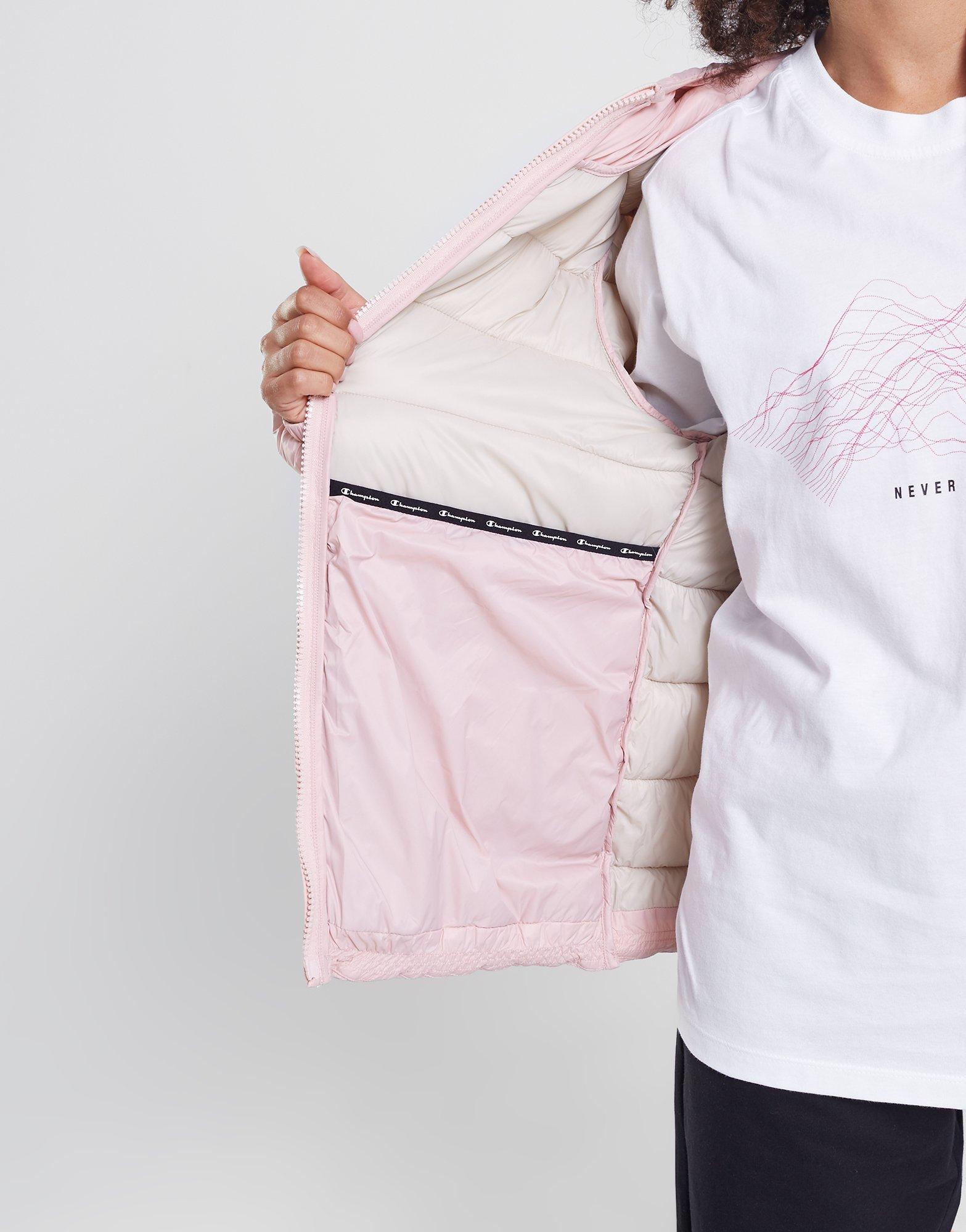 Női kabát CHAMPION KABÁT TÉLI HOODED POLYFILLED JACKET 116867PS124 Rózsaszín