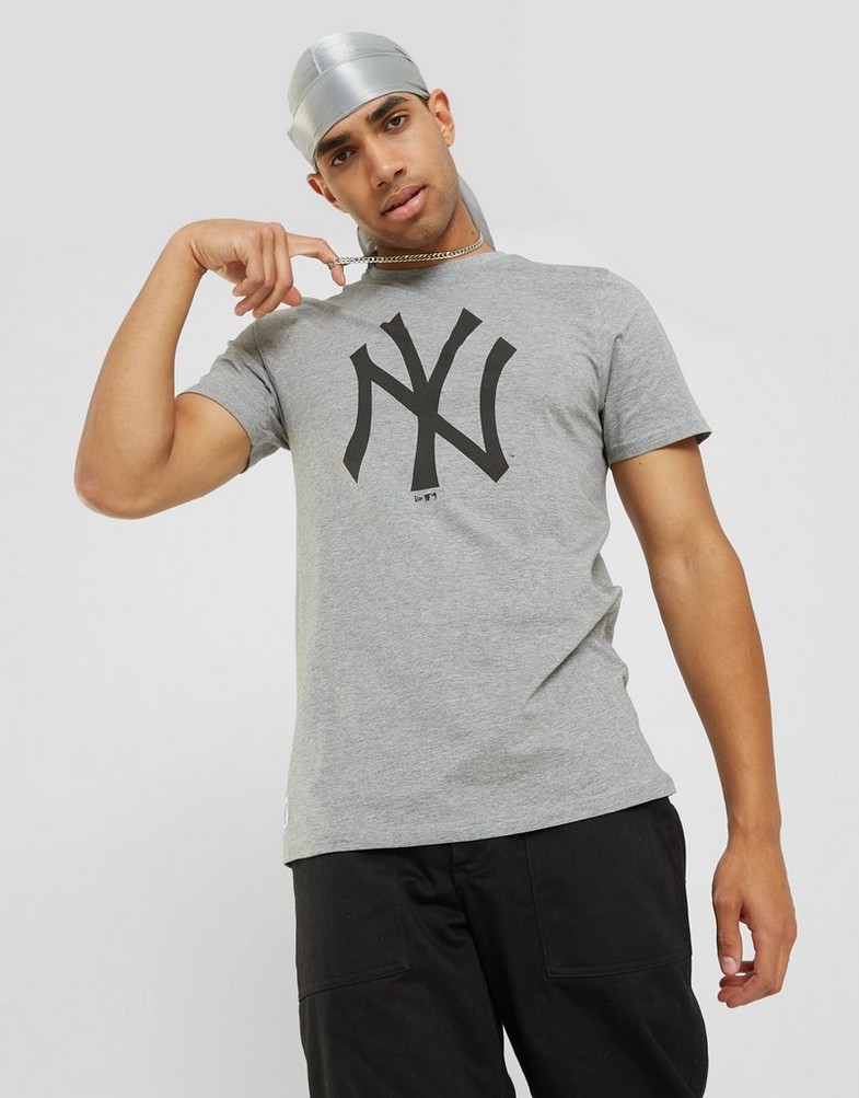 Koszulka, t-shirt męski NEW ERA T-SHIRT SS MLB NYY GREY NEW YORK YANKEES LGH 11863696 Szary