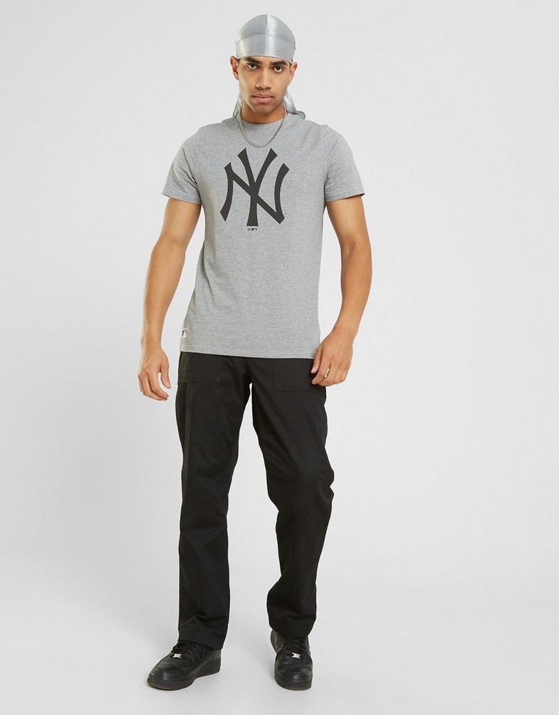 Koszulka, t-shirt męski NEW ERA T-SHIRT SS MLB NYY GREY NEW YORK YANKEES LGH 11863696 Szary