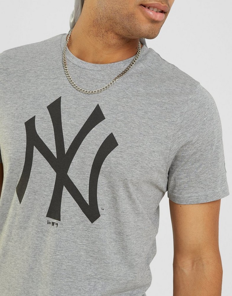 Koszulka, t-shirt męski NEW ERA T-SHIRT SS MLB NYY GREY NEW YORK YANKEES LGH 11863696 Szary