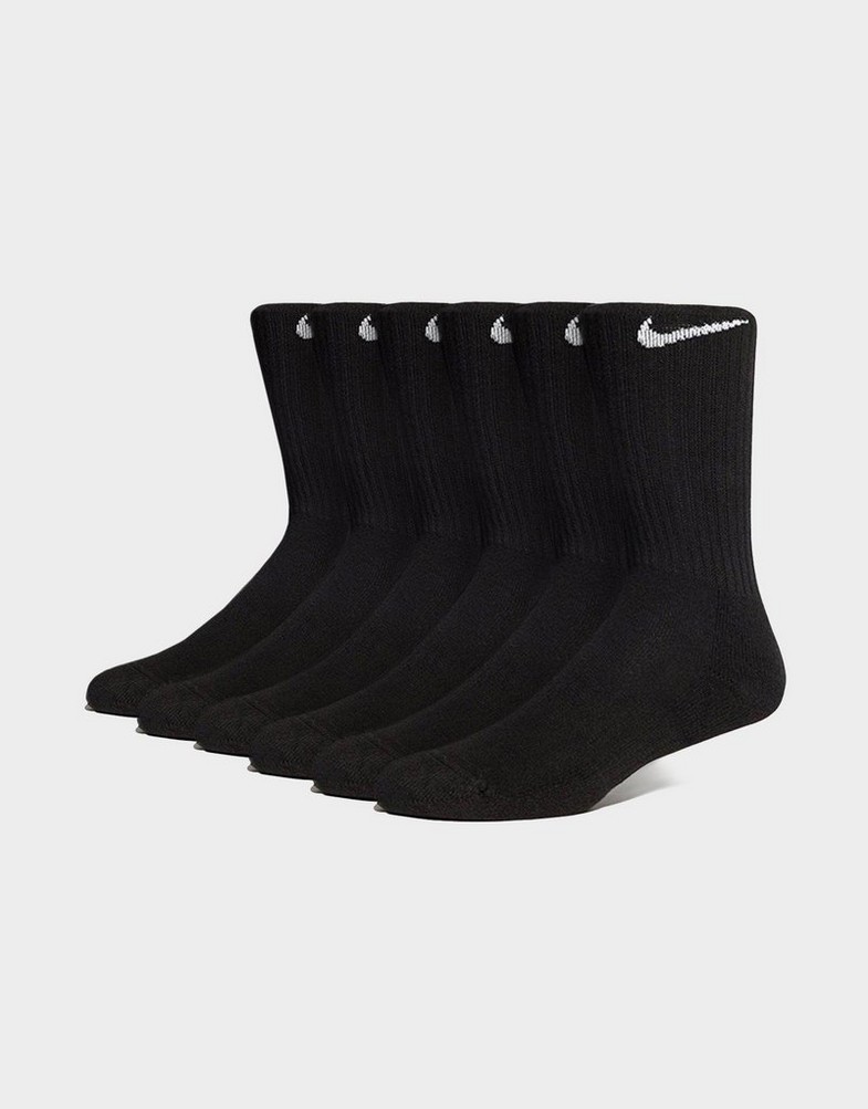 Жіночі шкарпетки NIKE 6-PACK CUSHIONED TRAINING CREW SOCKS  SX7666-010 Чорний