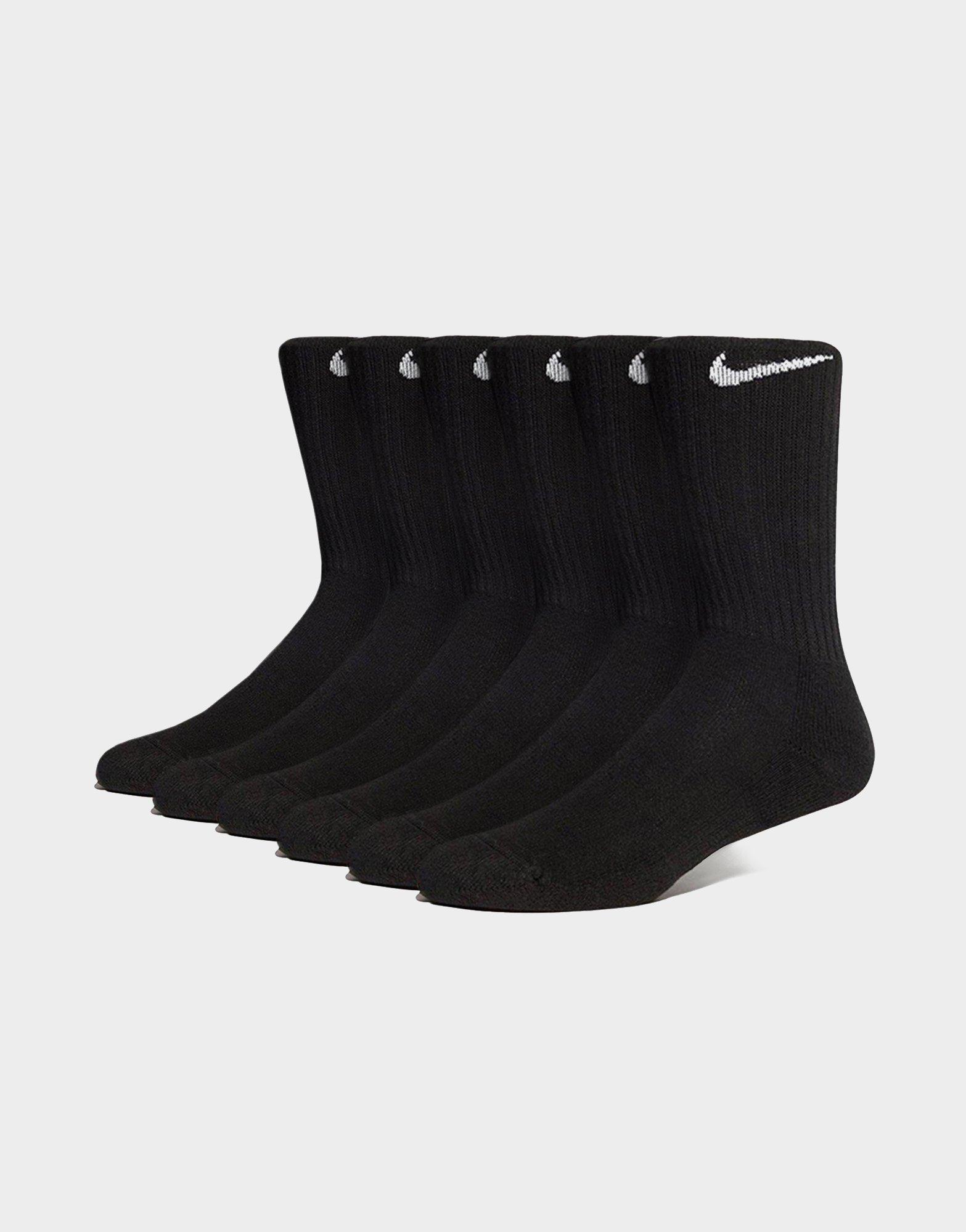 Női zokni NIKE 6-PACK CUSHIONED TRAINING CREW SOCKS  SX7666-010 Fekete