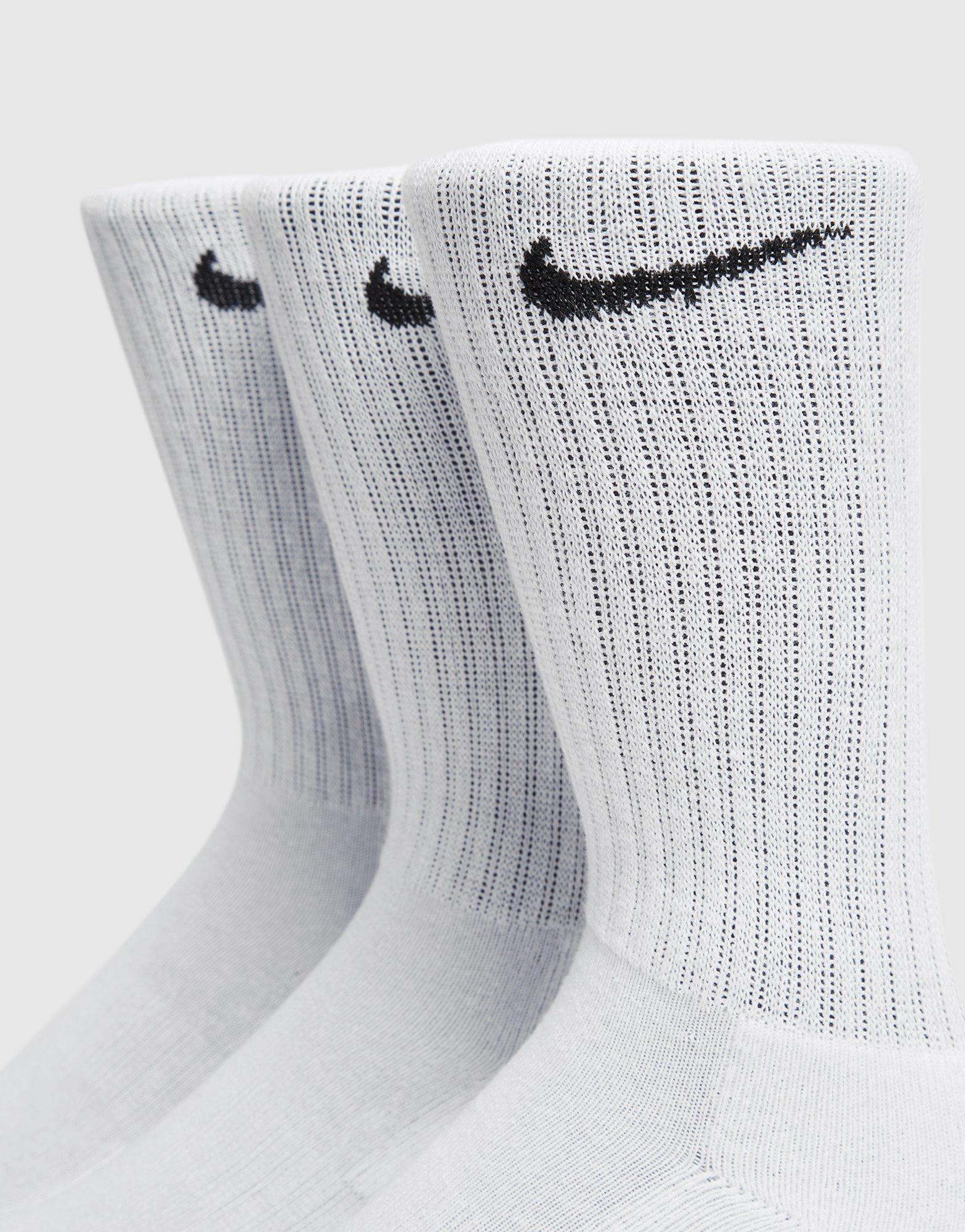 Női zokni NIKE 6-PACK CUSHIONED TRAINING CREW SOCKS  SX7666-100 Fehér