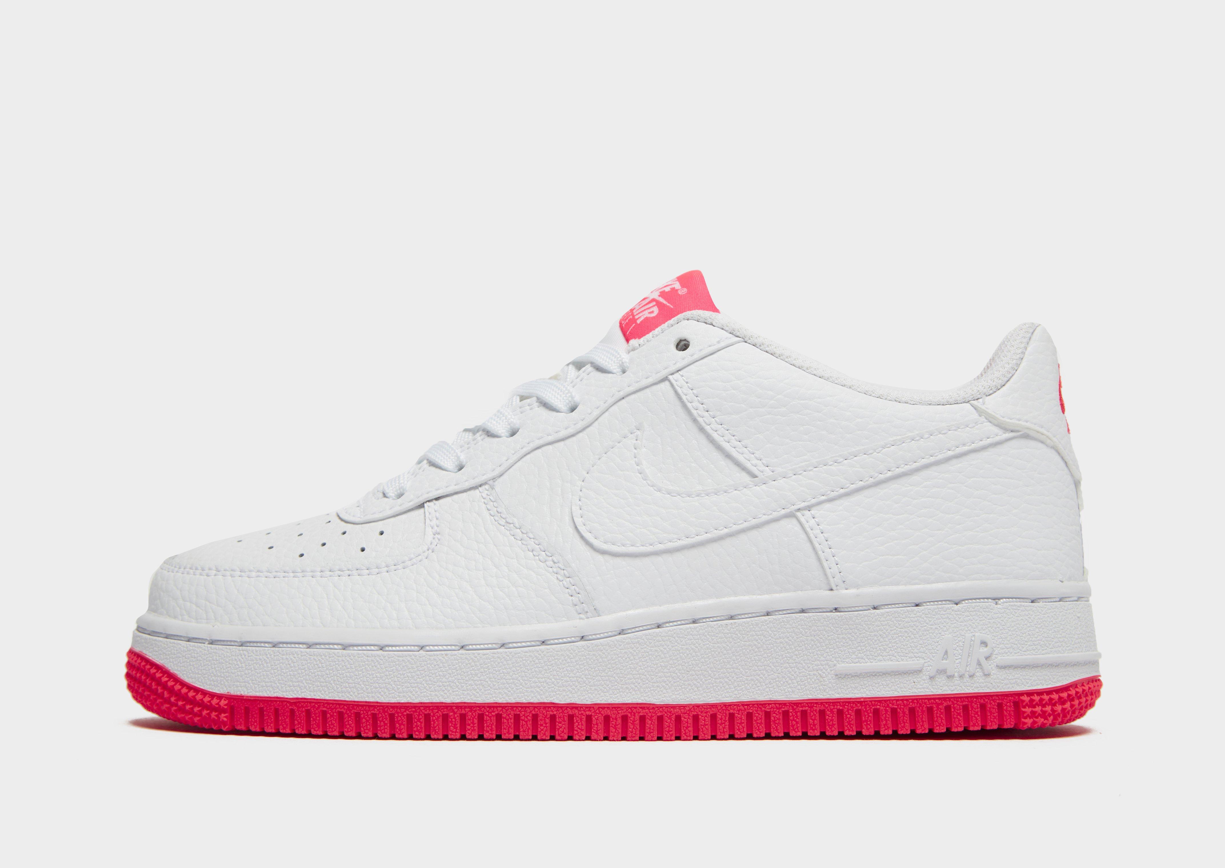 white air force with pink sole