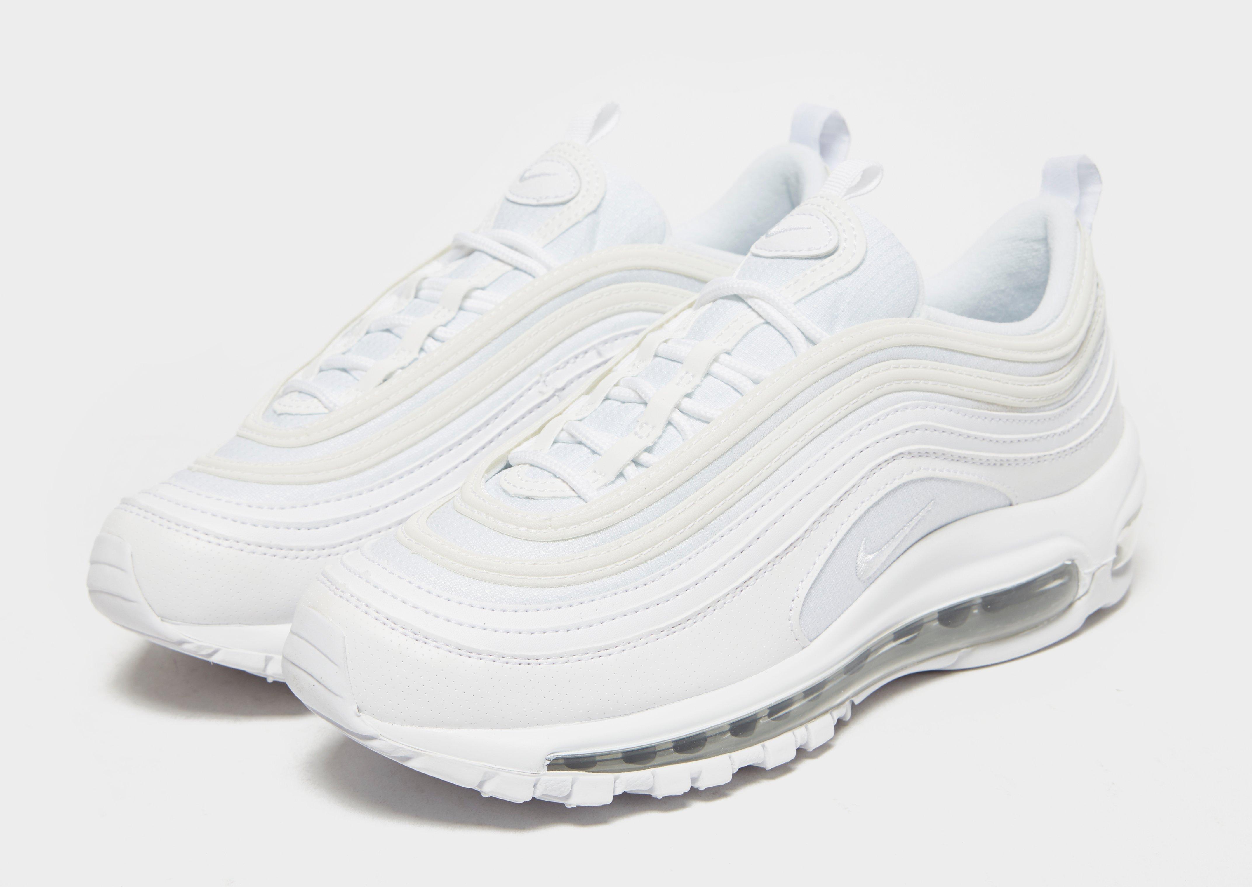 All white store air max 97s