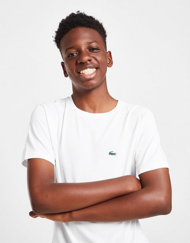 Tricou pentru copii LACOSTE TRICOU S/LOGO T WHT TJ881100001 Alb