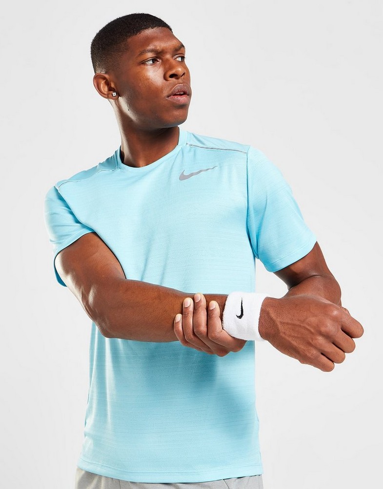 Pánske tričko NIKE TRIČKO MILER SHORT SLEEVE TRIČKO AJ7565496 Modrá