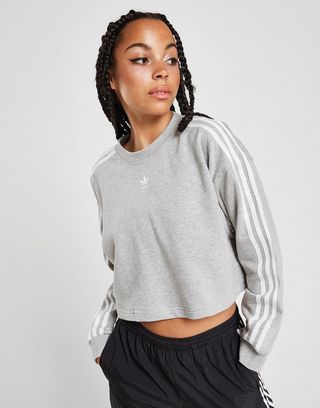 adidas Originals 3 Stripes Crop Sweatshirt Damen | JD Sports adidas Originals 3 Stripes Crop Sweatshirt Damen | JD Sports