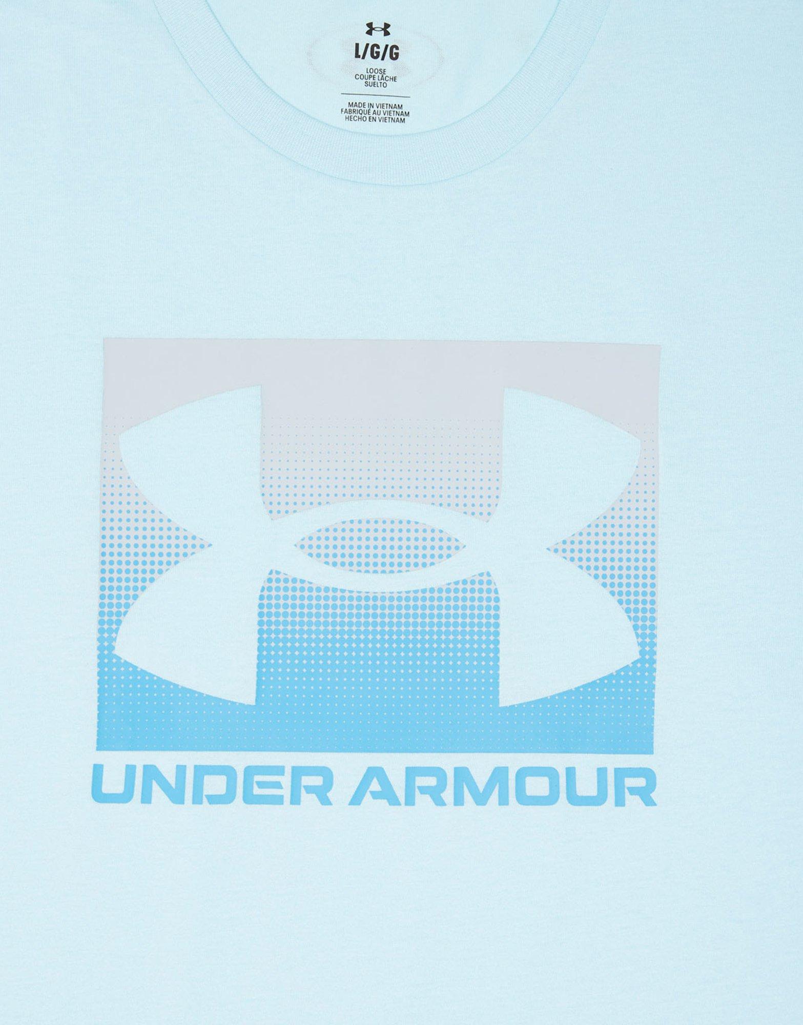 Koszulka, t-shirt męski UNDER ARMOUR T-SHIRT UA BOX LOGO BLUE 1386793-494 Niebieski