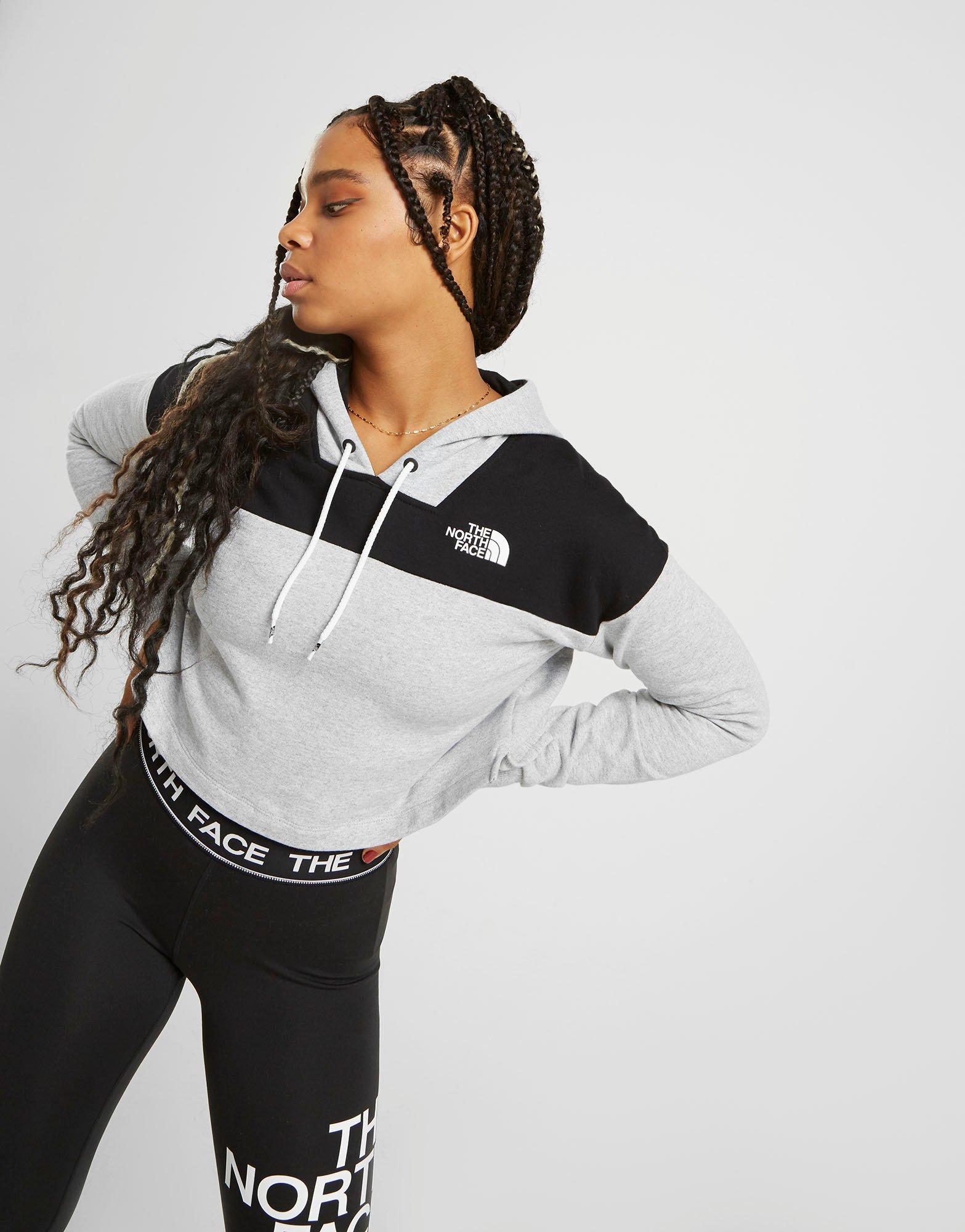 cropped north face hoodie