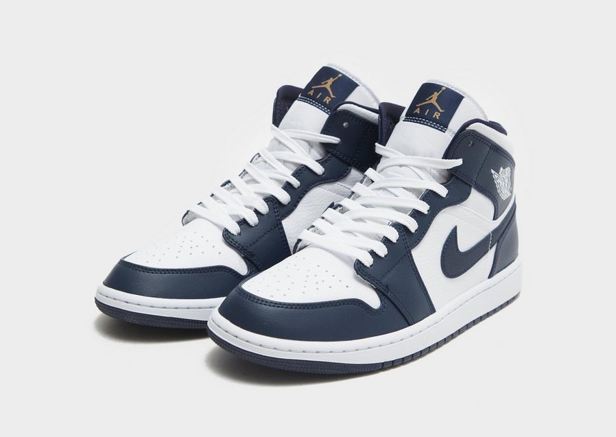 Buty sneakersy męskie AIR JORDAN 1 MID SE 554724-174 Granatowy