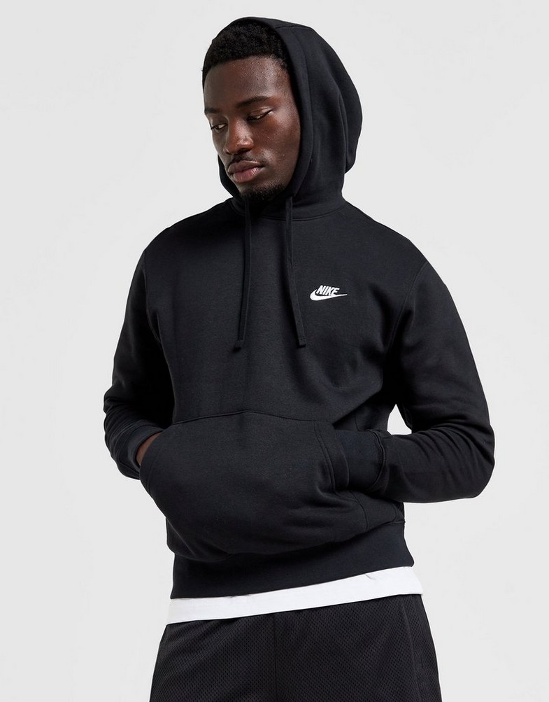 Bluză pentru bărbați NIKE BLUZĂ CU GLUGĂ SPORTSWEAR CLUB FLEECE BV2654-010 Negru