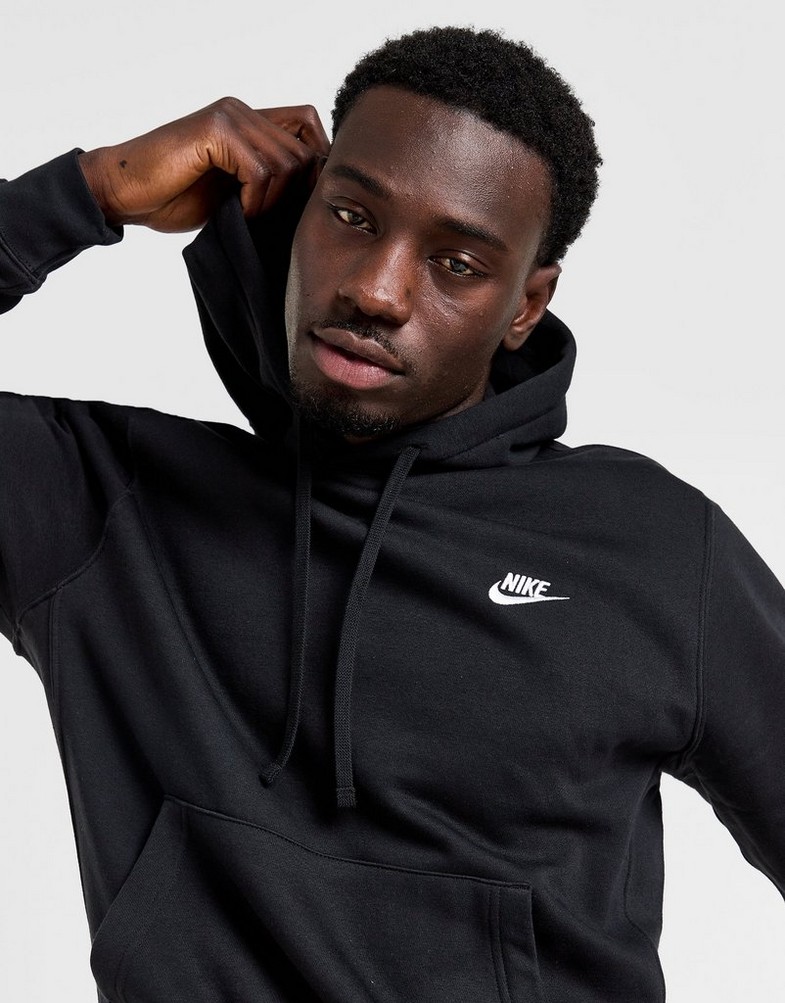 Bluză pentru bărbați NIKE BLUZĂ CU GLUGĂ SPORTSWEAR CLUB FLEECE BV2654-010 Negru