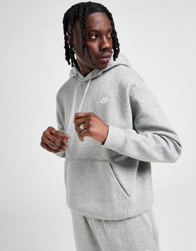 Bluza męska NIKE BLUZA Z KAPTUREM SPORTSWEAR CLUB FLEECE BV2654-063 Szary