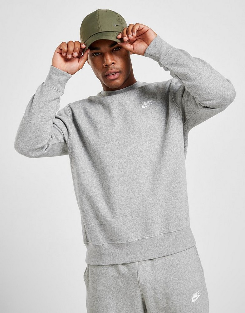 Férfi pulóverek NIKE PULÓVER SPORTSWEAR CLUB FLEECE BV2662-063 Szürke