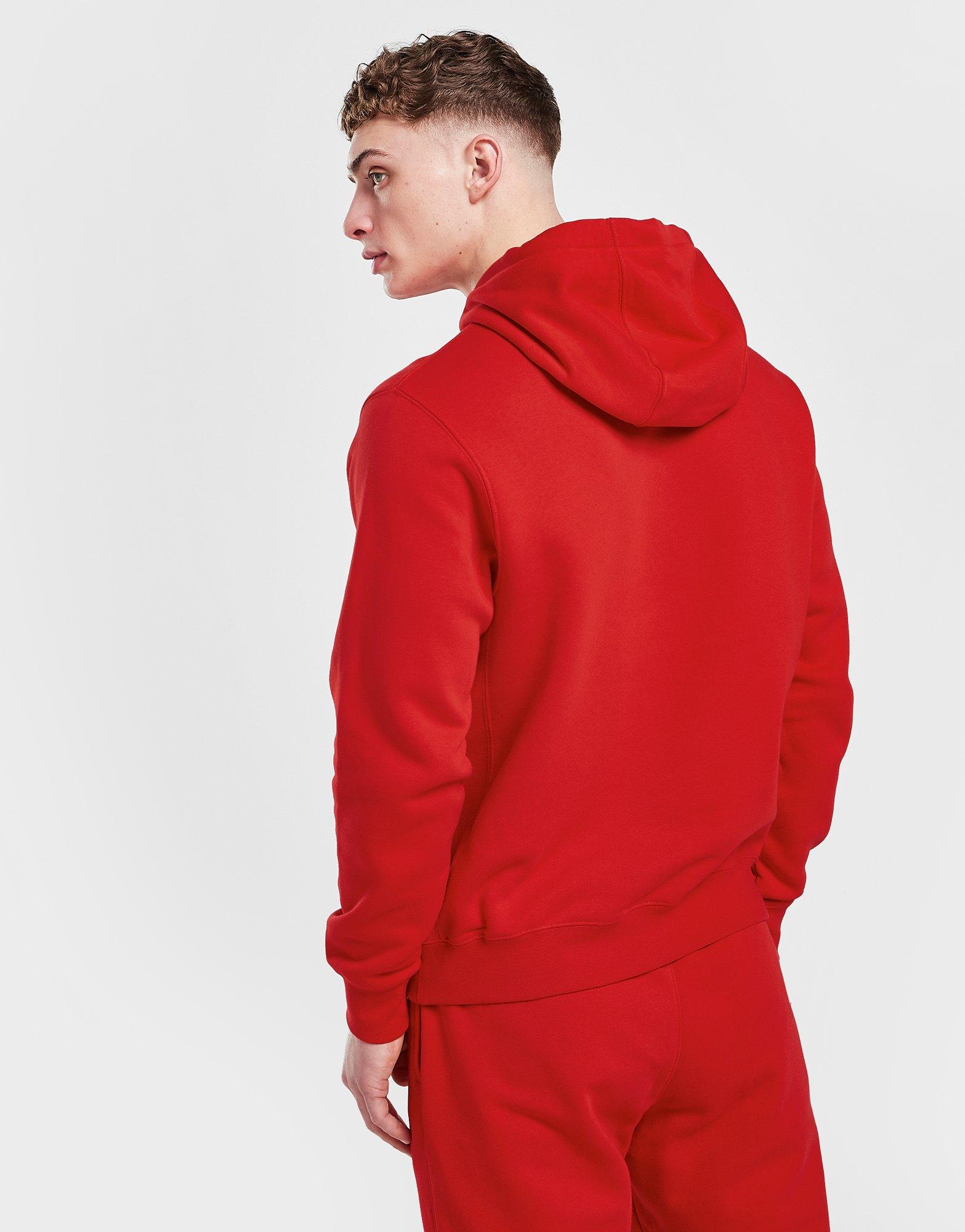 Pánska mikina NIKE MIKINA S KAPUCŇOU SPORTSWEAR CLUB FLEECE BV2654-657 Červená