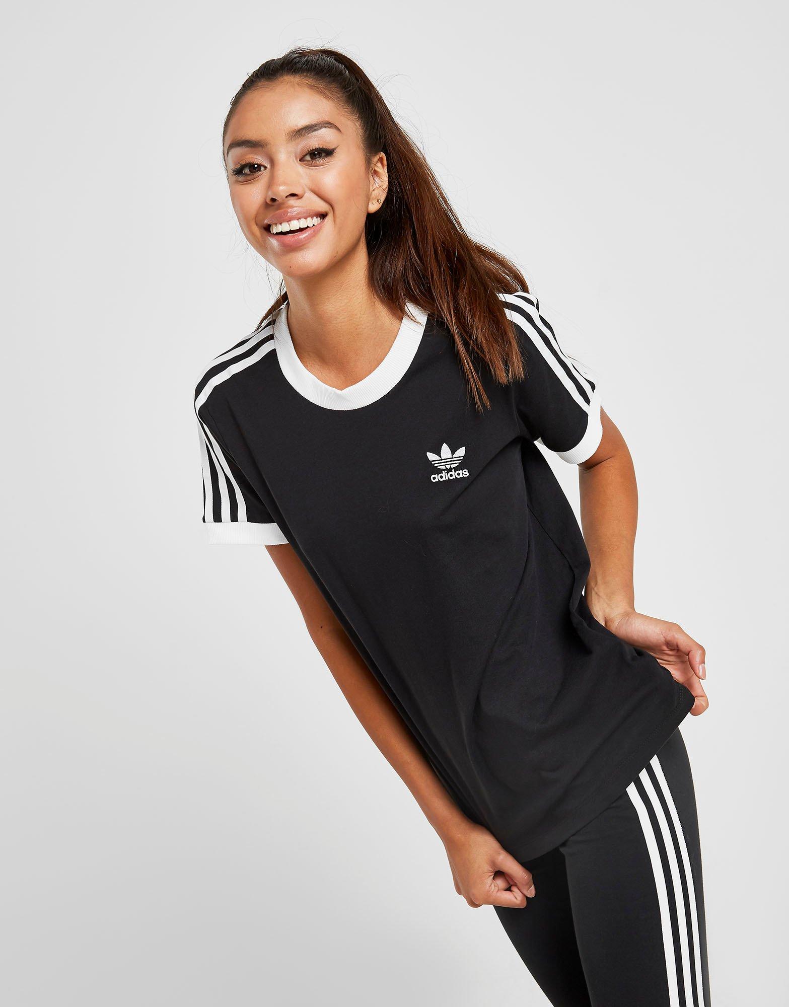 adidas originals california 3 stripes t shirt pink