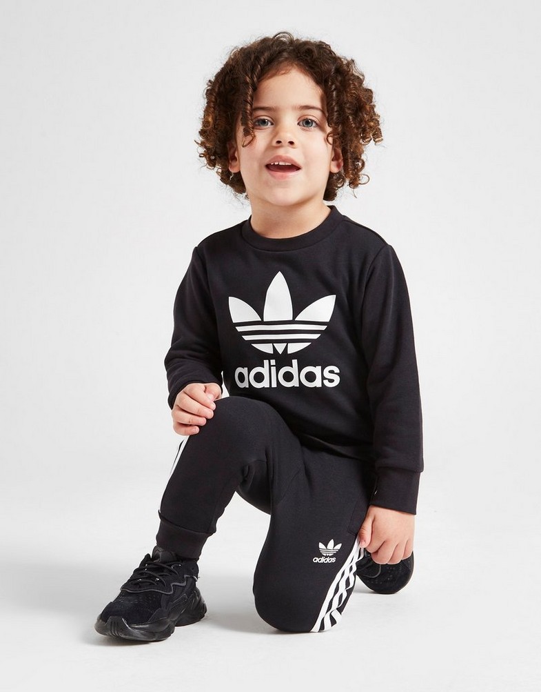 Komplet dresowy dziecięcy ADIDAS DRES TREFOIL LOGO CREW TRACKSUIT INFANT ED7679 Czarny