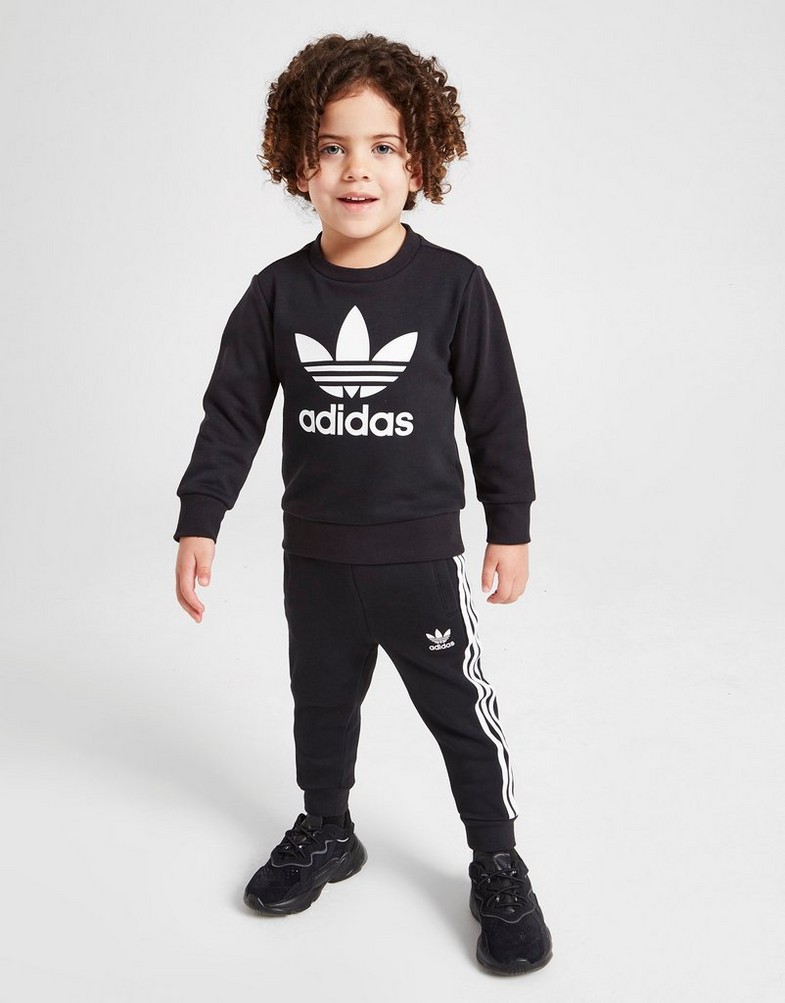 Komplet dresowy dziecięcy ADIDAS DRES TREFOIL LOGO CREW TRACKSUIT INFANT ED7679 Czarny