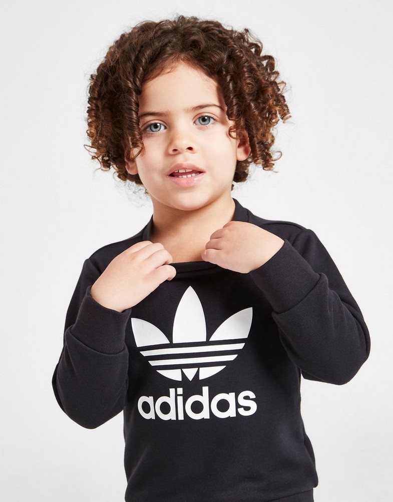 Komplet dresowy dziecięcy ADIDAS DRES TREFOIL LOGO CREW TRACKSUIT INFANT ED7679 Czarny