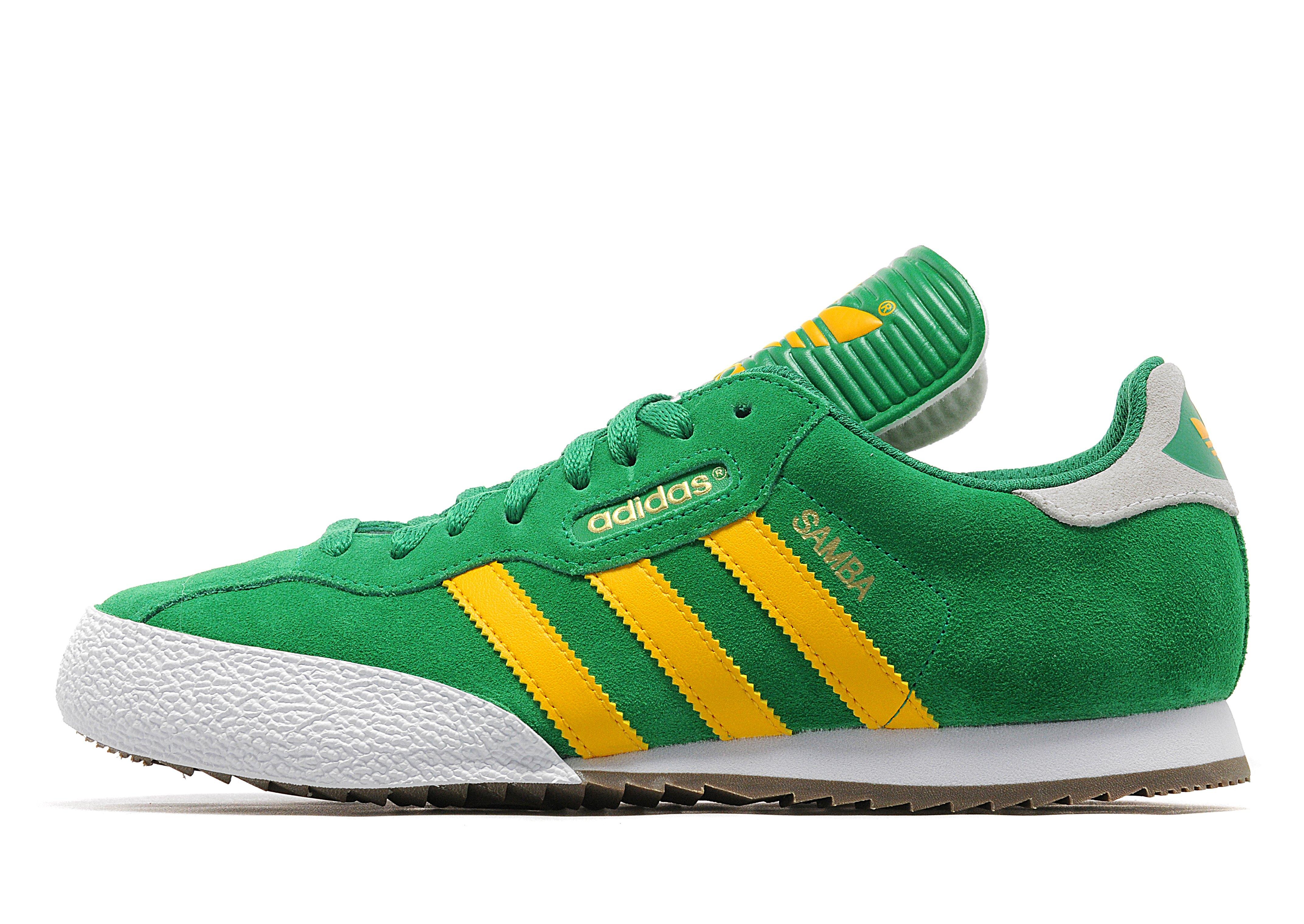 green adidas samba trainers