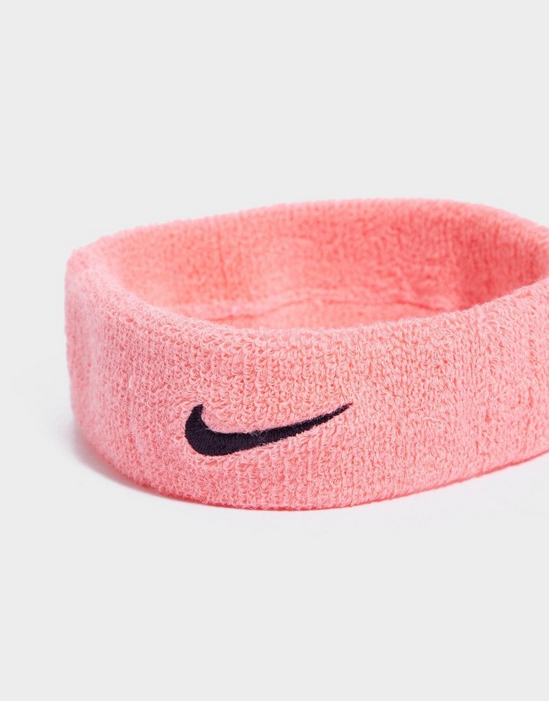 Dámske fitness doplnky NIKE ПОВ'ЯЗКА SWOOSH H/B PNK/GRY NIKE HEAD/WRIST BANDS NN07677C Рожевий