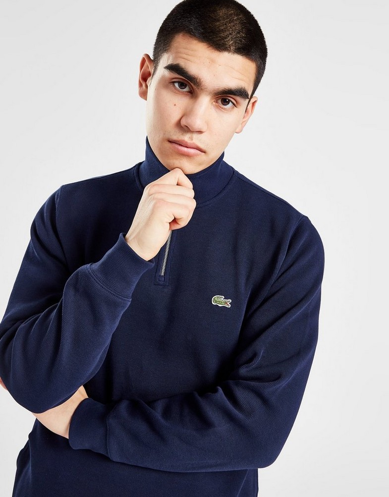 Bluza męska LACOSTE ROZPINANA PIQUE 1/2 ZIP SWEATSHIRT SH1927166 Granatowy