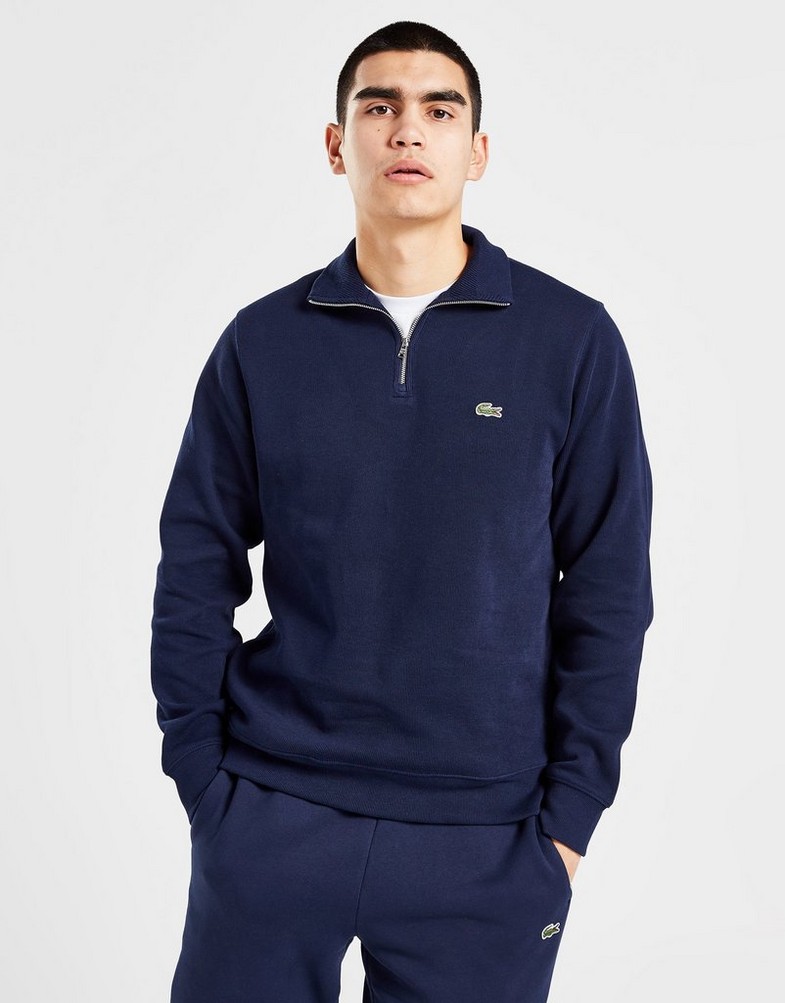 Bluza męska LACOSTE ROZPINANA PIQUE 1/2 ZIP SWEATSHIRT SH1927166 Granatowy