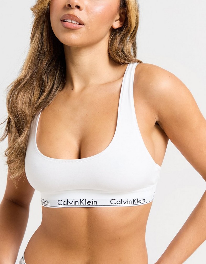 CALVIN KLEIN FIGI MODERN COTTON BRALETTE 0000F3785E100 Biały