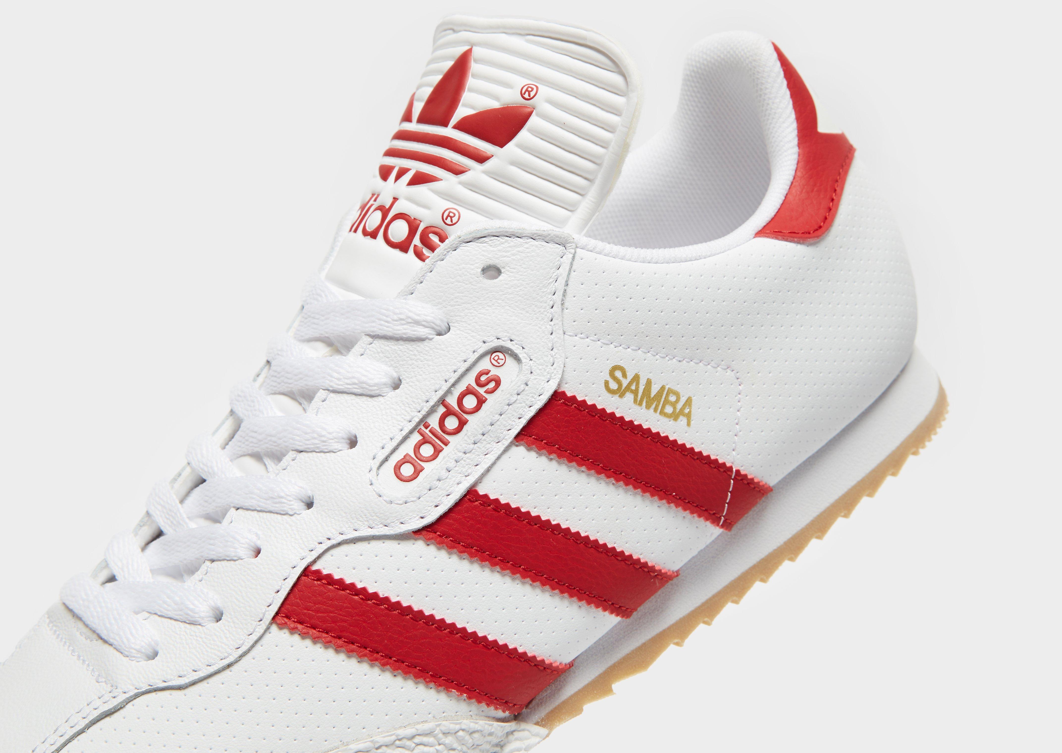 adidas samba super red and white