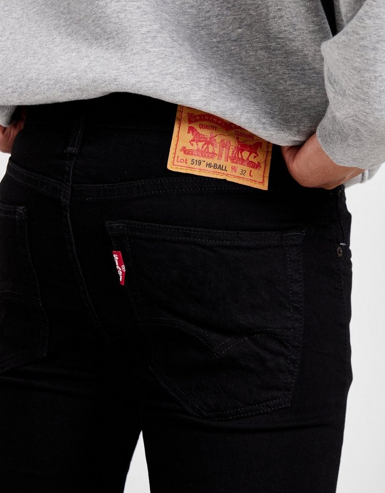 Męskie LEVI'S SPODNIE 519 SKINNY BLK 85797-0000 Czarny