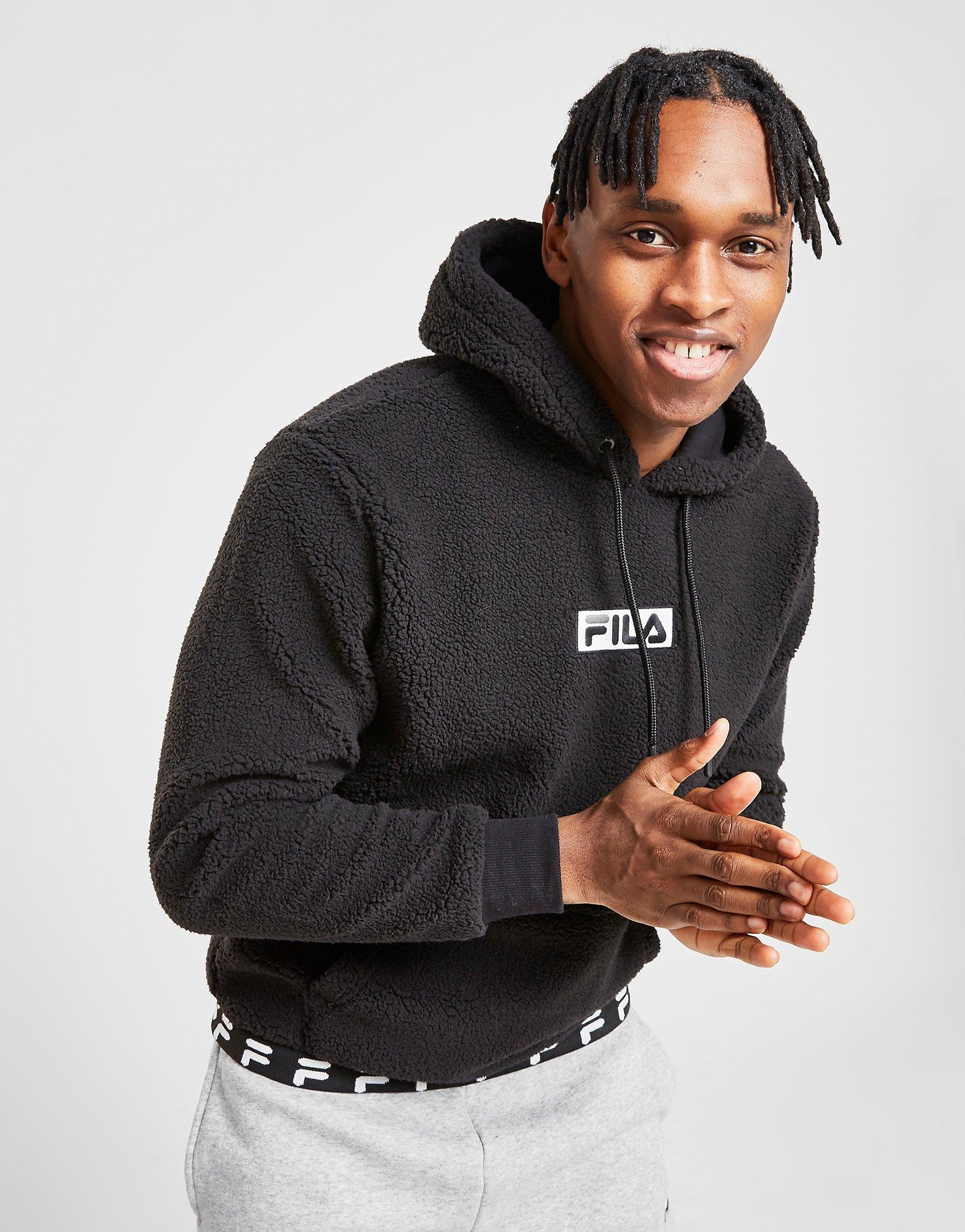 fila men's black hoodie