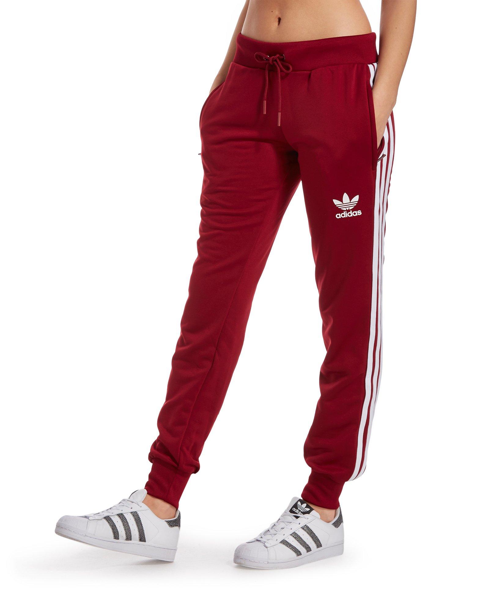 women's red adidas tracksuit bottoms