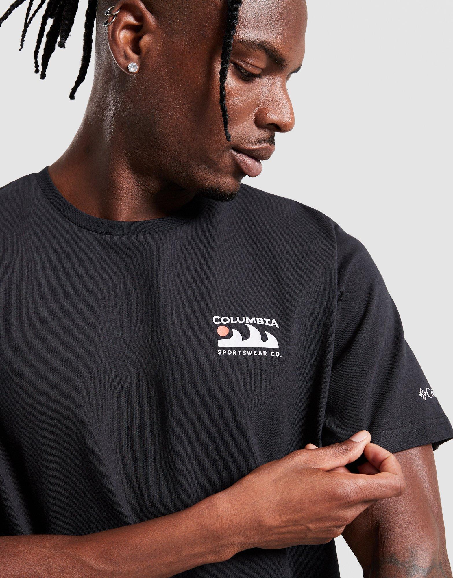 Koszulka, t-shirt męski COLUMBIA T-SHIRT EXPLORERS CANYON BACK SS TEE 2036451-004 Czarny