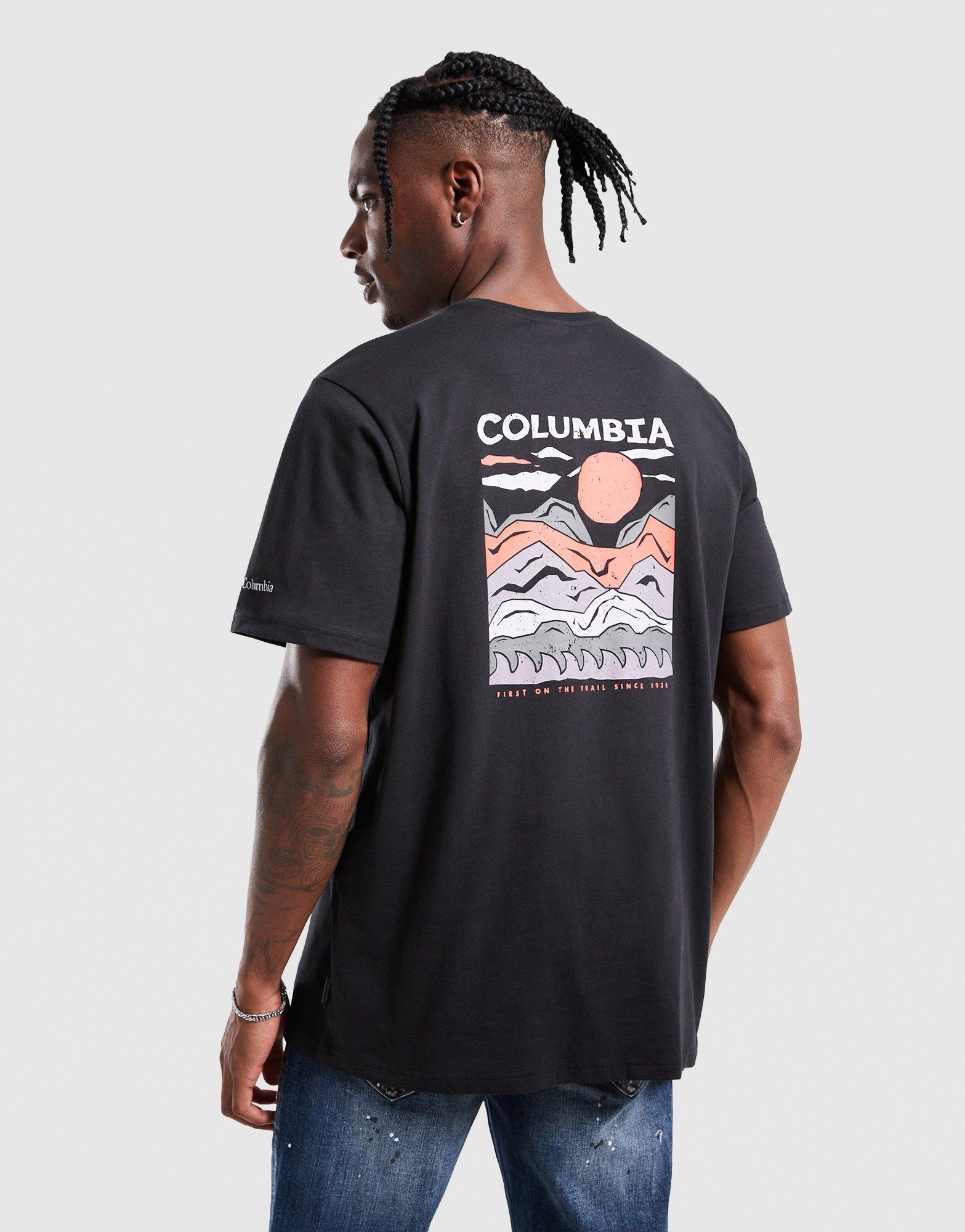 Koszulka, t-shirt męski COLUMBIA T-SHIRT EXPLORERS CANYON BACK SS TEE 2036451-004 Czarny