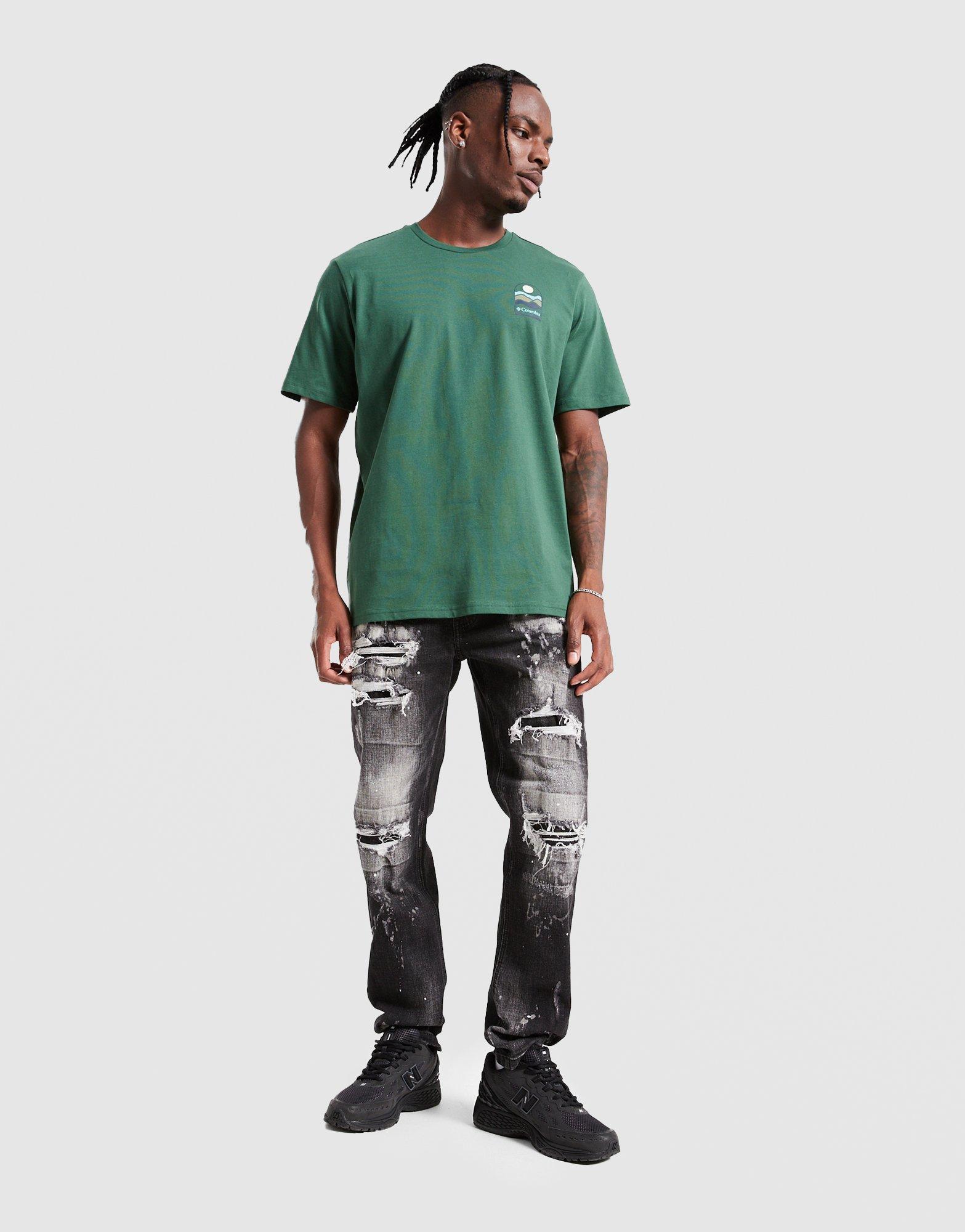 Koszulka, t-shirt męski COLUMBIA T-SHIRT EXPLORERS CANYON BACK SS TEE 2036451-375 Zielony