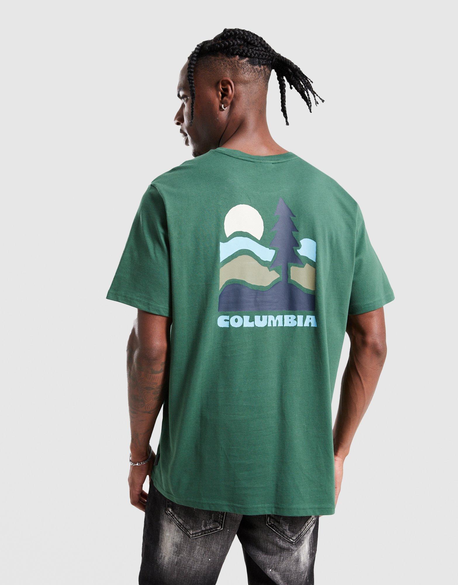 Koszulka, t-shirt męski COLUMBIA T-SHIRT EXPLORERS CANYON BACK SS TEE 2036451-375 Zielony