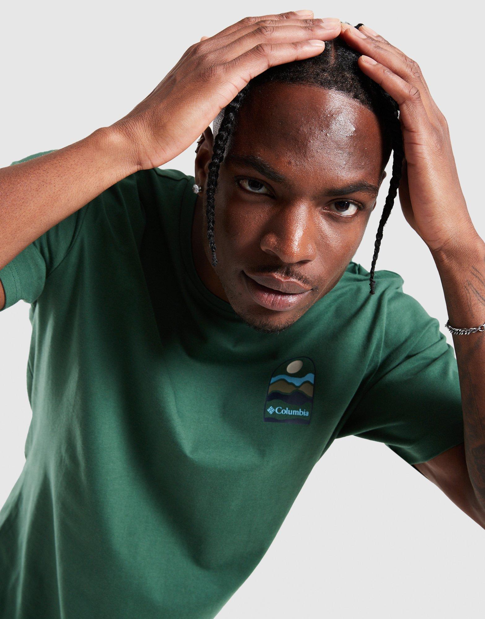 Koszulka, t-shirt męski COLUMBIA T-SHIRT EXPLORERS CANYON BACK SS TEE 2036451-375 Zielony