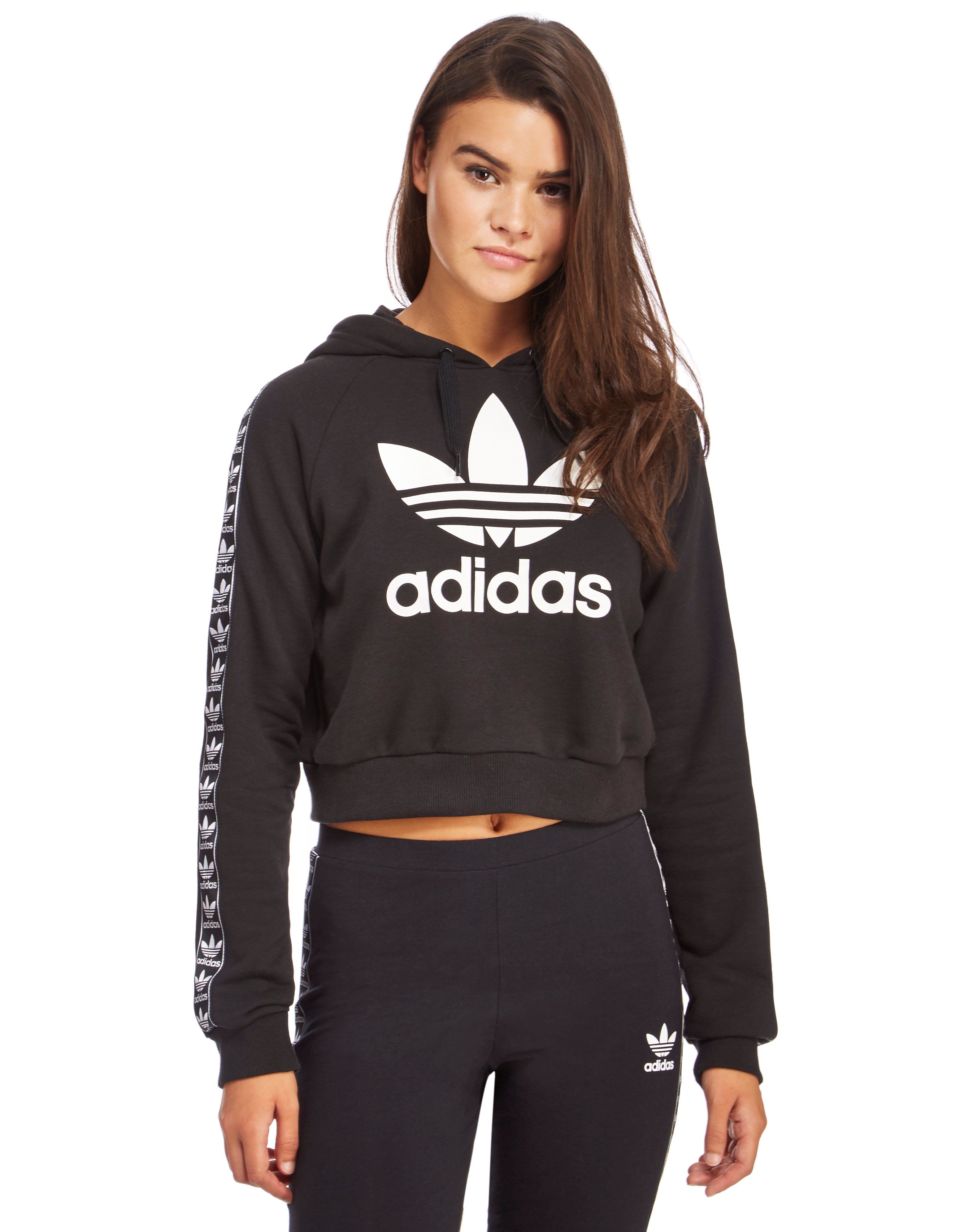 adidas tape hoodie black