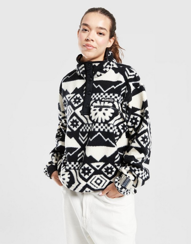 Bluza damska COLUMBIA POLAR HELVETIA II CROPPED HALF SNAP AZTEC 2098501012 Czarny