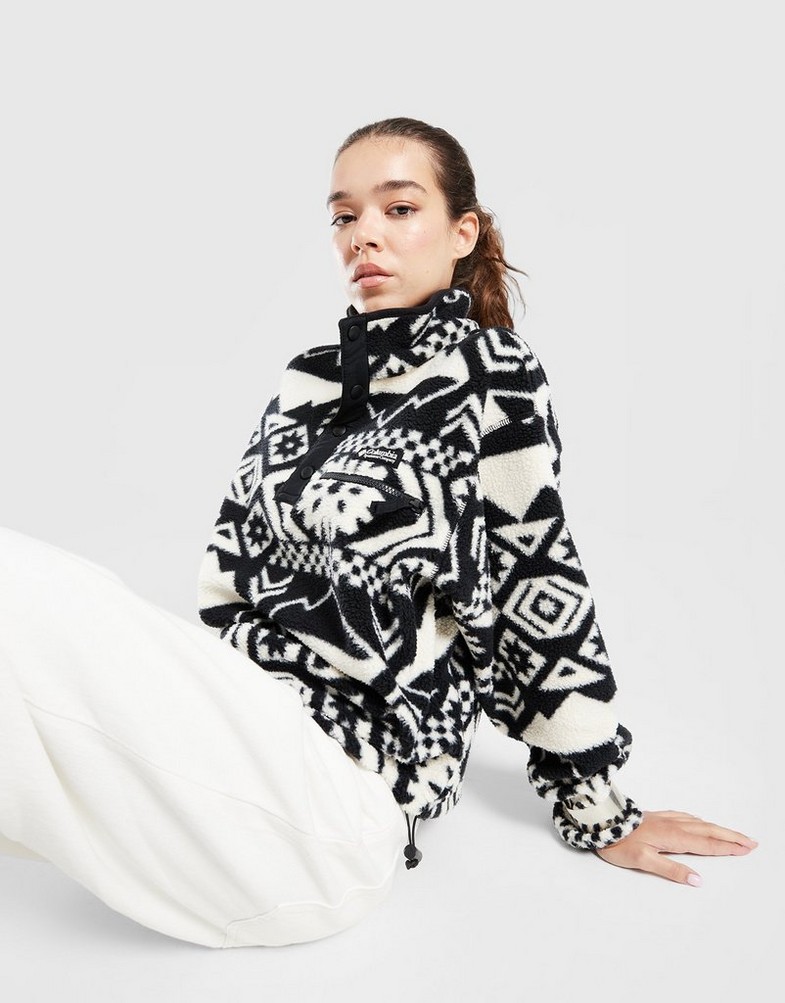 Bluza damska COLUMBIA POLAR HELVETIA II CROPPED HALF SNAP AZTEC 2098501012 Czarny